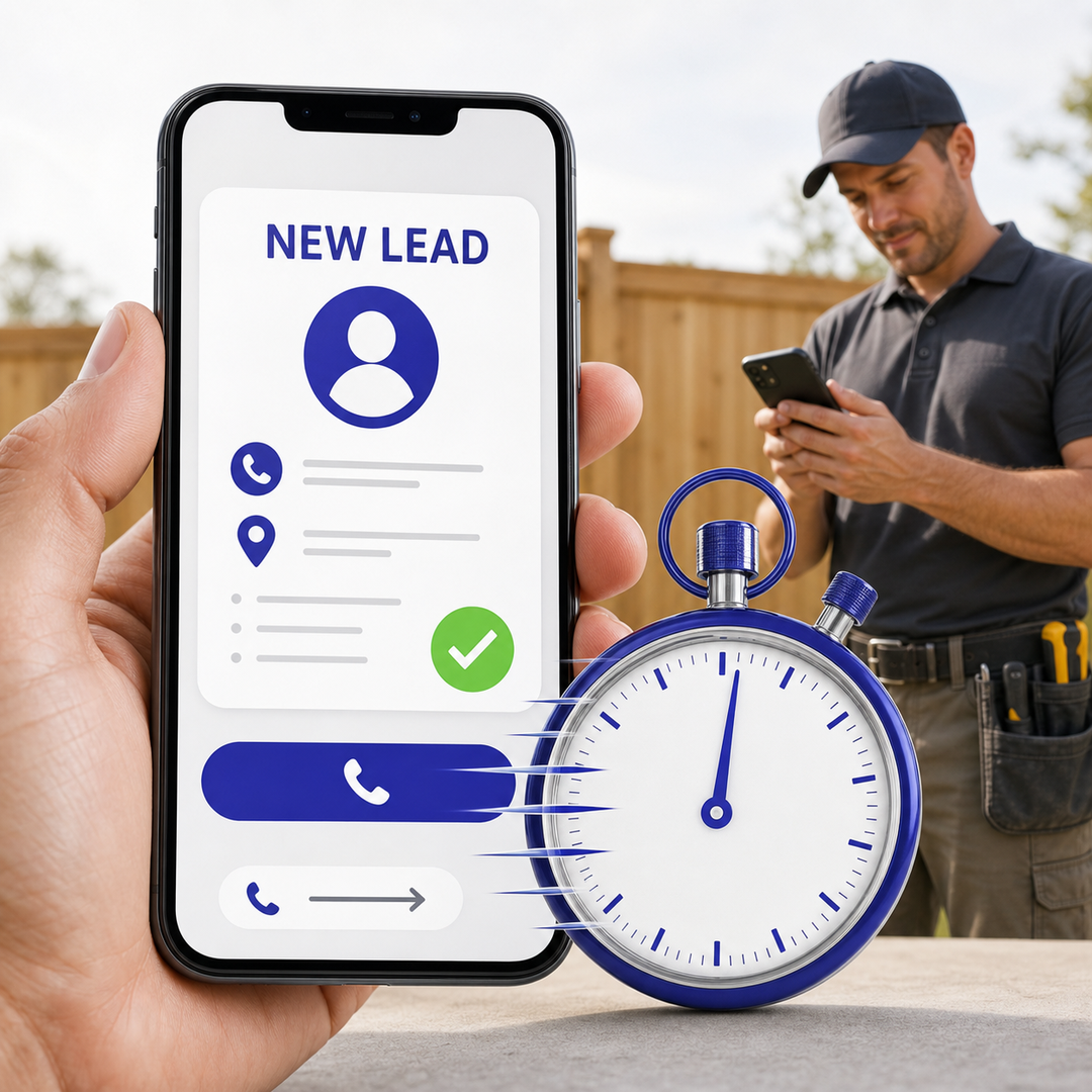 Fence contractor responding quickly to a new customer lead